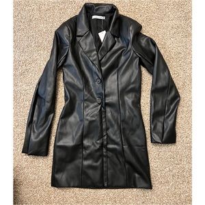 Abercrombie Vegan Leather Blazer Dress